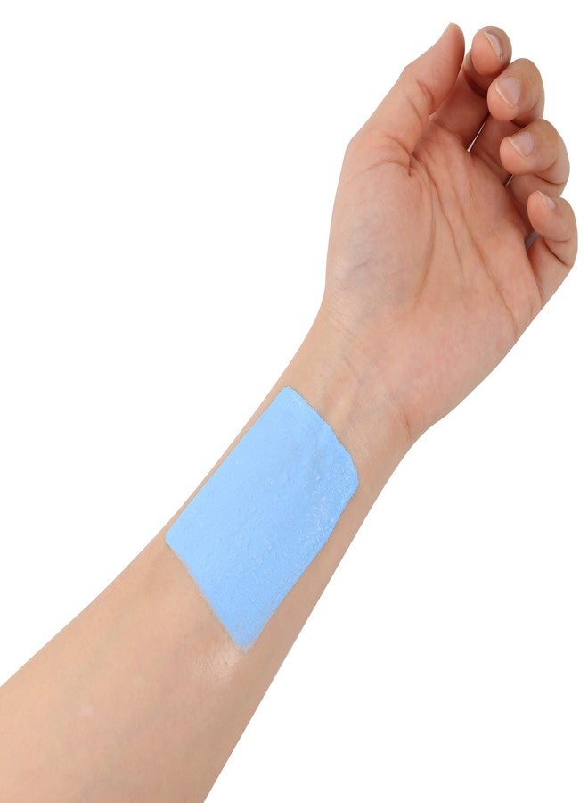 سي سي بيوتي كريم أساس سائل أزرق فاتح من سي سي بيوتي، طلاء وجه أزرق فاتح، طقم طلاء وجه احترافي، قابل للتطبيق المتدرج، تغطية كاملة، صبغة غنية، طلاء للجسم مناسب لمكياج سالي في الهالوين - Image 4